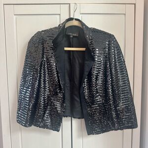 Carlisle Black Sequin Tuxedo Jacket, size XS